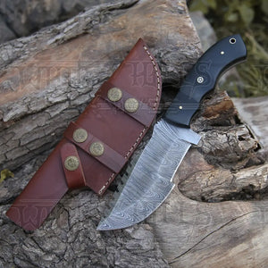 Custom Handmade Forged Damascus Steel Tracker Hunting Bushcraft Knife Survival EDC 10” With Micarta Handle WH 9010