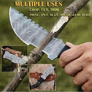 Custom Handmade Forged Damascus Steel Tracker Hunting Bushcraft Knife Survival EDC 10” With Micarta Handle WH 9010
