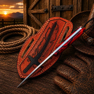 Custom Pancake Sheath Knife – Rasp File Blade Resin Handle
