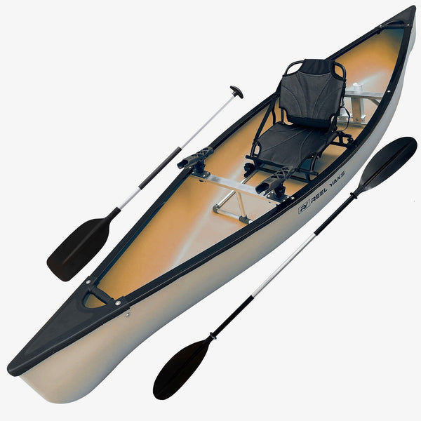 12.5' Yabbi Canoe for Fishing, Expeditions or Exercise | 1 Person | Comfortable seat with 2 Paddles | Lightweight Stable & Easy to Maneuver | 400lb Capacity to Hold All Your Gear | Familia Canoa