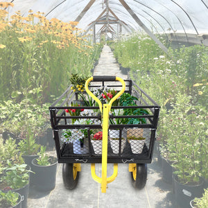 Steel Garden Cart, Heavy Duty 1400 lbs Capacity