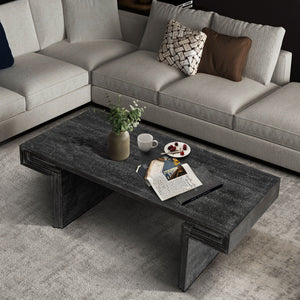 American Vintage Industrial Coffee Table, Double Tier Design