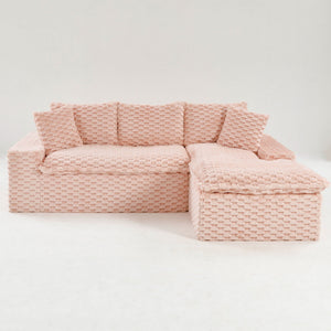 Modular Sofa, Convertible Twin Seat With Chaise Lounge