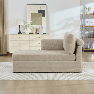 31.69" Wide Modular Sofa Bed With Cushions in Taupe