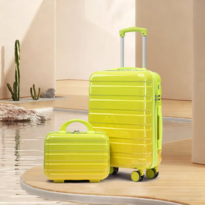 14'/20' 2-Piece PC Spinner Wheel Luggage Set with Gradient Color and Lock