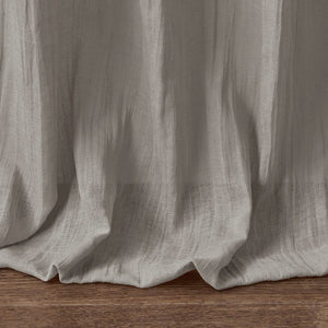 Solid Crushed Curtain Panel Pair (2 Pcs) - Grey