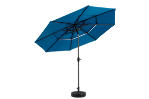 Aluminium 10ft 3 Tier Auto-tilt Outdoor Patio Umbrella - Dark Blue