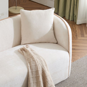 Coral 82" Curved Boucle Sofa, 3-Seater