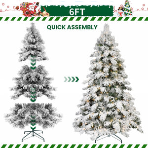 6ft Flocked Scarecrow-Shaped Christmas Tree with 270 Warm Lights