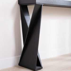 Console Table With Crossed Legs For Hallway - Black