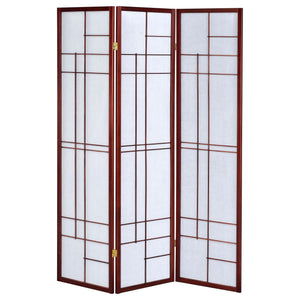 Colby - 3-Panel Folding Floor Screen - Brown / White