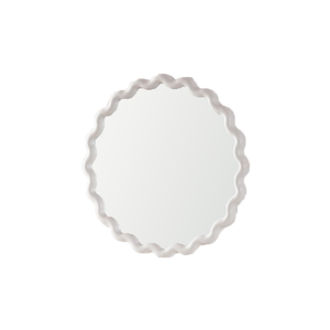 White Scalloped Round Wall Mirror