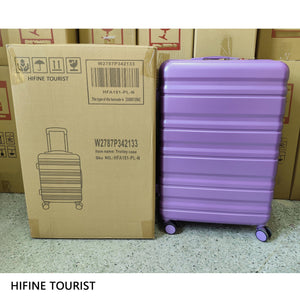 HIFINE Tourist 3-Piece ABS Spinner Wheel Luggage Set (Purple)