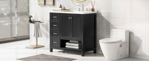 36" Bathroom Vanity with Sink Top and Storage Cabinet