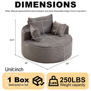 Modern Single Sofa With Backrest Pillow For Living Room