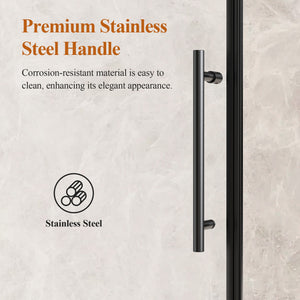 56-60" W x 76" H Stainless Steel Frameless Sliding Shower Door