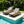 Black Iron + Teak Finish Chaise Lounge Set