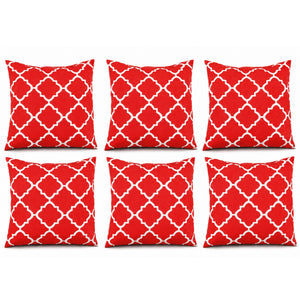 6 Pack Outdoor Pillow Covers - Water-Repellent Decorative Cushions