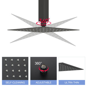8" Square Rain Shower Head, Ceiling / Wall Mount Stainless Steel Bath Fixture