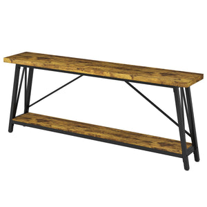Extra Long Sofa Table For Hallway, Entryway & Living Room - Rustic Brown