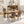 French Style Solid Wood Frame Antique Painting, Hand-Pulled Buckle Decoration Artificial Dining Chair With Nailhead Trim, Wood Legs