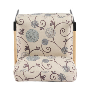 27.56" Modern Accent Chair with Plush Cushions and Wooden Armrests