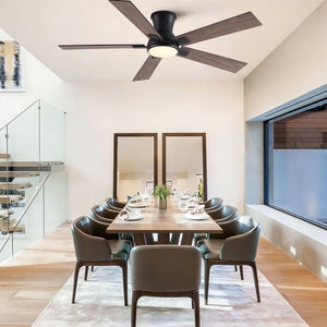 Low Profile Flush Mount Intergrated LED Ceiling Fan With Light And Reversible Quiet Motor