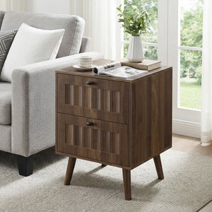 Double Drawer Bedside Table (Set of 2) - Walnut