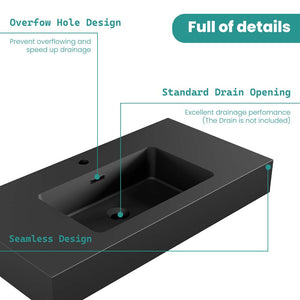 BB02-36-109 Integrated Engineered Solid Surface Basin Matte