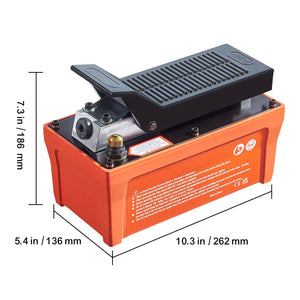 Air Hydraulic Pump with 10,000 PSI Capacity and 1/2 Gal Reservoir