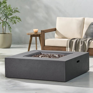 Modern 50,000 Btu Square Fire Table With Propane Tank