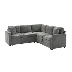 Modern L Shaped Sectional Sofa Bed With Hidden Storage Upholstery