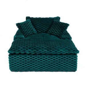 Comfort Bearing Sofa With 2 Pillows And 1 Backrest - Green