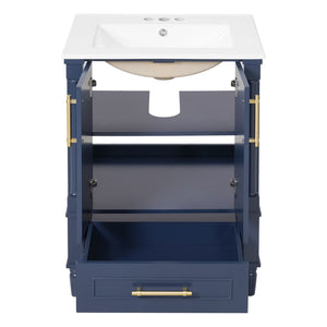 Bathroom Vanity With Ornate French Cylinder Legs, Soft Close Drawer