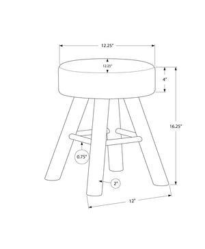 Ottoman, Pouf, Footrest, Foot Stool, Round, Natural Wood Legs, Contemporary, Modern