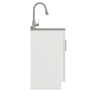 Modern Shaker All-In-One Laundry Utility Sink And Cabinet with Pull Out Faucet