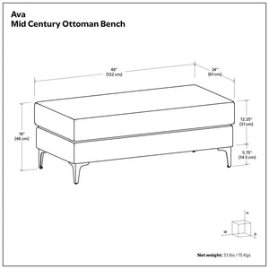 Ava - Versatile Mid Century Ottoman