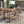 Lodi Outdoor Metal Rope Barstool, Teak Finished Frame and Beige Cushion, Set of 4