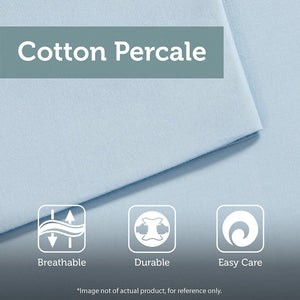 4 Piece Cotton Reversible Embroidered Quilt Set with Throw Pillow Aqua King/Cal King