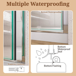 24" W x 72" H Semi-Frameless Circular Pivot Shower Door