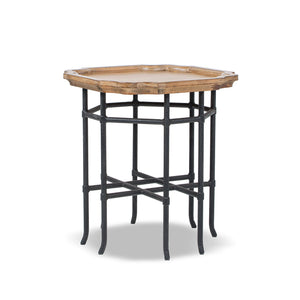 Foundry 24" Square Reclaimed Pine Wood & Iron Side Table Antique