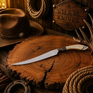 D2 Steel Fillet Knife – Handmade Fishing Knife with Bone & Wood Handle