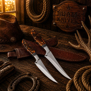Western Angler Duo D2 Steel Fillet Knife Set – Resin Honeycomb Handles