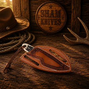 Hanging Horse Cowboy Belt Knife – 3″ D2 Steel & Stag Horn