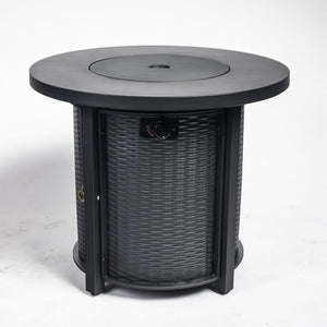 30" Propane Gas Fire Pit Table, 50000 BTU Round Steel Fire Pit