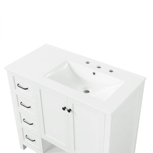 36" Bathroom Vanity with Sink Top and Storage Cabinet