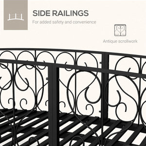 Outsunny 7' Metal Arch Garden Bridge with Safety Siderails