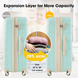 3 Piece Luggage Set Hardside Spinner Suitcase with TSA Lock