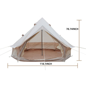 Oxford Bell Tent 13.1FT with Stove Jack for Family Camping