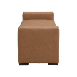 Stylish and Durable Brown Faux Leather Bench